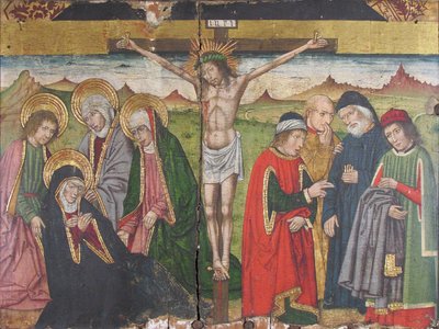 Panel med The Crucifixion fra Retable, 1400-tallet. af Domingo Ram
