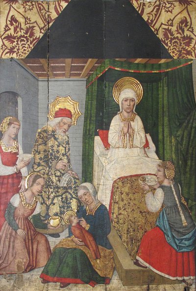 Panel med Johannes Døberens fødsel fra Retable, 1400-tallet. af Domingo Ram