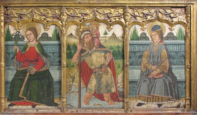 Predella rude med Saint Bridget, Saint Christopher og Saint Kilian fra Retable, 1400-tallet. af Domingo Ram