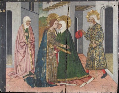 Visitationspanelet fra Saint John Retable, 1400-tallet. af Domingo Ram