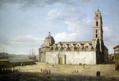 Katedralen i Havana (Cuba), august og september 1762. Olie på lærred, udført kort efter briternes indtagelse af byen i 1762, af Dominic Serres (1722-1793). af Dominic Serres