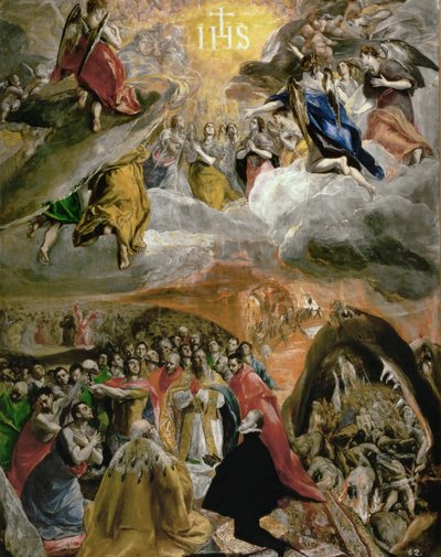 Tilbedelse af Jesu hellige navn, 1577-1579. af Dominico El Greco