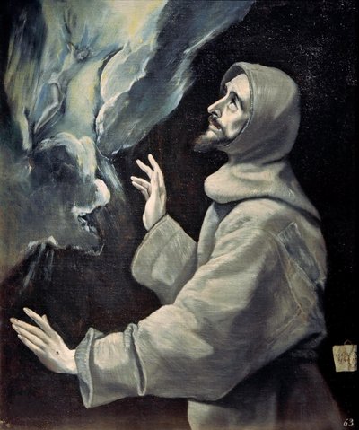 Saint Francis modtager Stigmata, ca 1585-1590. af Dominico El Greco