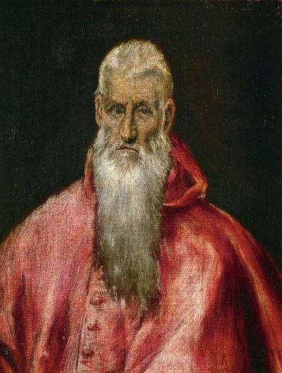 Sankt Hieronymus som kardinal, ca 1600-1610. af Dominico El Greco