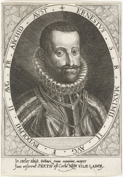 Portræt af ærkehertug Ernest af Østrig 1553-1595, ca 1595-1597 af Dominicus or Custodis Custos