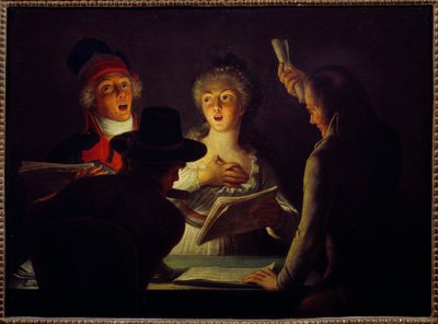 Fransk revolution: ""De patriotiske sangere"" Maleri af Dominique Doncre (1743-1820) 1794 Søn. 0,45 x 0,61 m Paris, Carnavalet Museum af Dominique Doncre