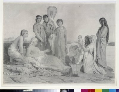 Moses sparer vand (tegning) af Dominique Louis Papety