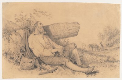 Sovende feltarbejder, 1842. af Dominique Louis Papety