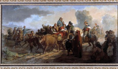 Karl VIs (1368-1422) galskab. Maleri af Antoine Dominique Magaud (1817-1899) Olie på lærred cm 111x221 Samling P. Dumon obligatorisk omtale: Samling fondation hilsen de provence Marseille af Dominique Magaud