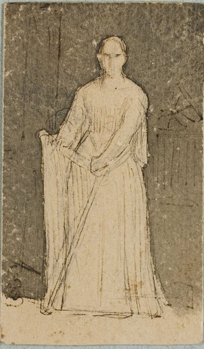 Kvinde med en harpe af Dominique Papety
