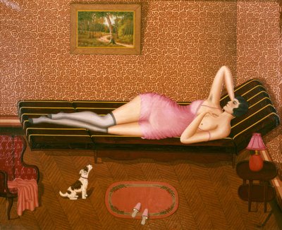 Sommerlur (kvinde liggende) af Dominique Peyronnet