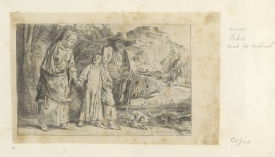 Kristus vender tilbage fra templet med Josef og Maria Recueil de quatre-vingt-cinq estampes originales (serietitel) af Dominique Vivant Denon (baron) (attributed to)