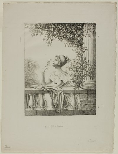 Ung pige med fugl af Dominique Vivant Denon