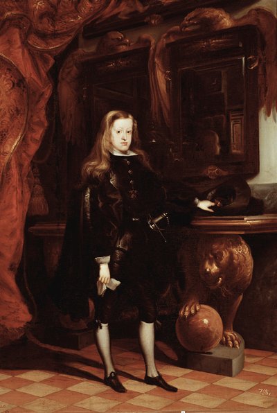 Portræt af Karl II af Spanien (olie på lærred, ca. 1675) af Don Juan Carreno de Miranda