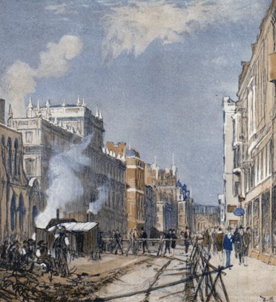 Piccadilly "Up" (farve litho) af Donald (after) Maxwell