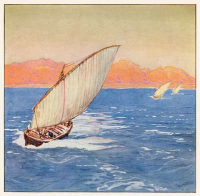 Rudyard Kipling: The Junk and the Dhow (farvelitografi) af Donald (after) Maxwell