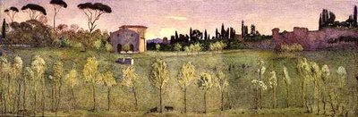 Villa Borghese, Rom (akvarel) af Donald Andrew Brown