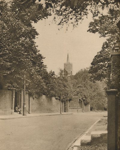 Hampstead Church fra Between the Leafy Walls of Frognal Lane, c1935. af Donald McLeish