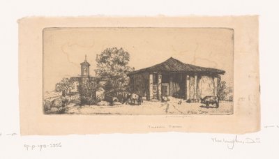 Toscansk gård En toscansk gård (titel på objekt) af Donald Shaw MacLaughlan (signed by artist)