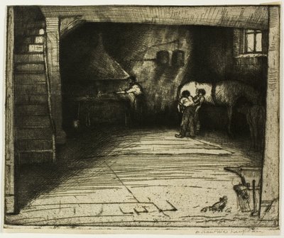 Smede med den hvide hest af Donald Shaw MacLaughlan