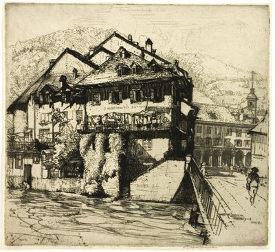 Huse på Aare, Schweiz af Donald Shaw MacLaughlan