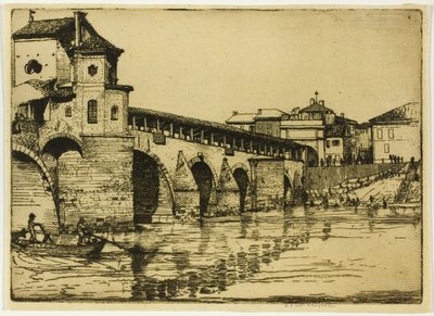Ponte Ticino, Pavia af Donald Shaw MacLaughlan