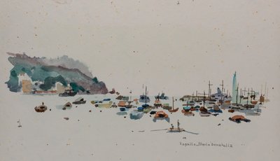 Rapallo, ca. 1979 (akvarel på papir) af Donatella Merlo