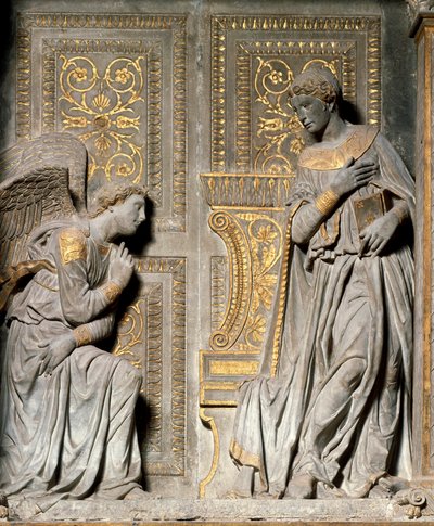Bebudelse Højrelief af Donato de Bardi dit Donatello (ca. 1386-1466) 1435 Santa Croce-kirken. Firenze af Donatello