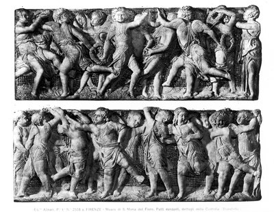 Dancing Putti Panel, fra Cantoria, fra Singing Gallery of the Duomo (marmor) af Donatello