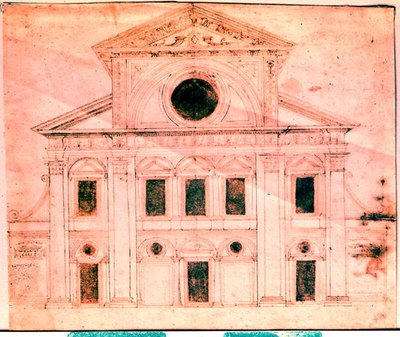 Design til facaden af en kirke af Donato Bramante