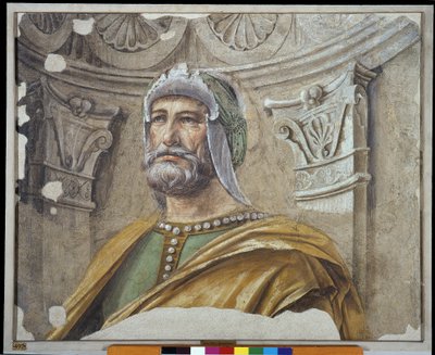 Våbenmand med skæg og hjelm af Donato Bramante