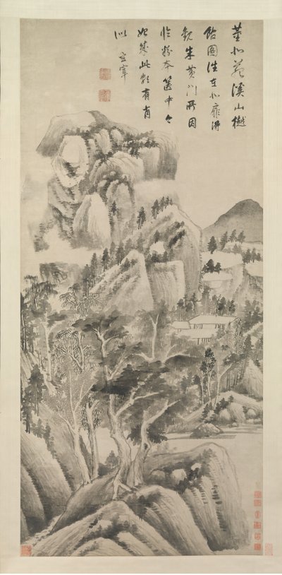 Skyggefulde boliger blandt vandløb og bjerge, ca. 1622-25. af Dong Qichang