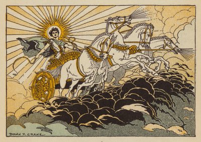 Phaethon, gud for græsk mytologi (farve litho) af Donn P. Crane