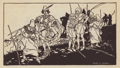The Wise Men of Gotham, engelsk folkeeventyr (litho) af Donn P. Crane