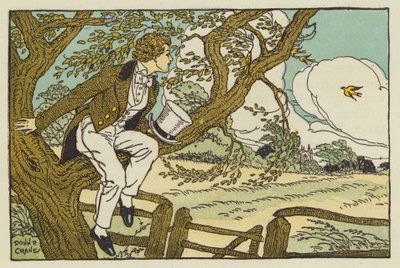 Den unge John Keats (farvelitografi) af Donn P. Crane