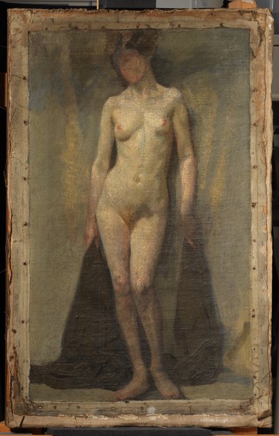 Stående nøgen kvinde, ca. 1910 (olie på lærred) af Dora Carrington