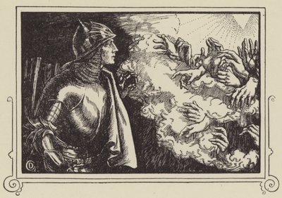 Hvordan Sir Launcelot så den hellige gral af Dora Curtis