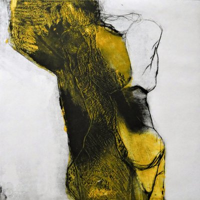 Abstrakt gul figur af Doris Schmitz