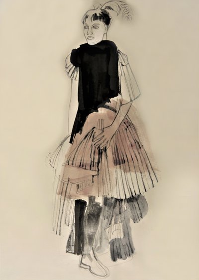 Couture-modeillustration af Doris Schmitz