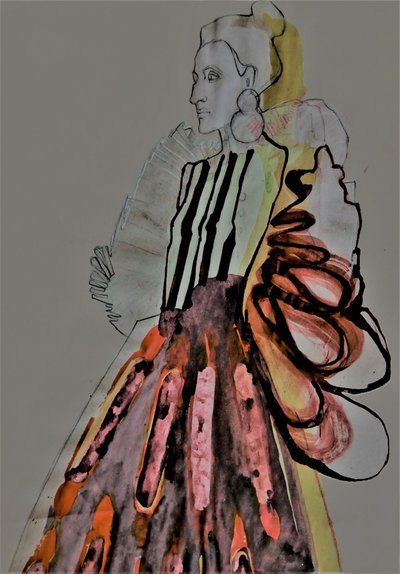 Dramatisk modeillustration af Doris Schmitz