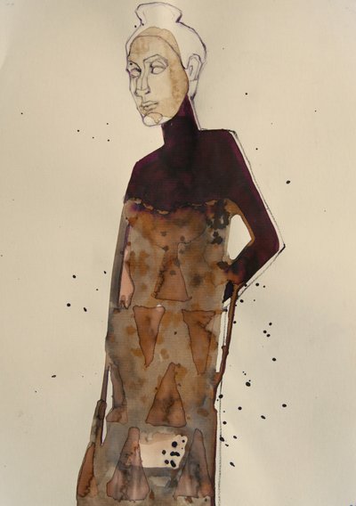 Elegant modetegning af Doris Schmitz