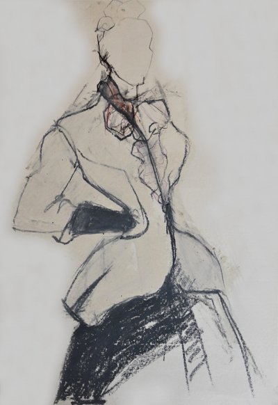 Elegant modetegning af Doris Schmitz