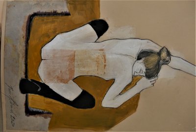 Den gyldne liggende nøgenfigur af Doris Schmitz