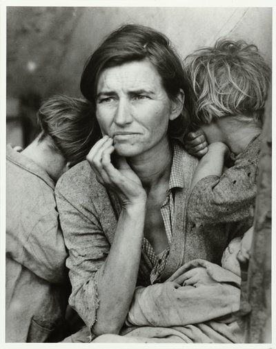 Portret af Florence Owens Thompson Vandrende mor, 1936 (original titel) af Dorothea Lange