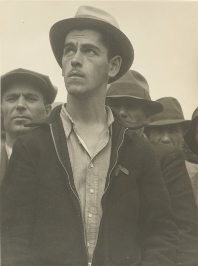 Gademøde, San Francisco / "Her overlever demokratiet" / "Hvad venter forude" af Dorothea Lange