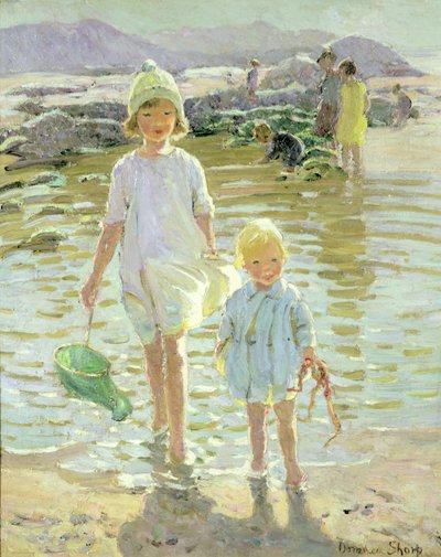 Børn på stranden af Dorothea Sharp