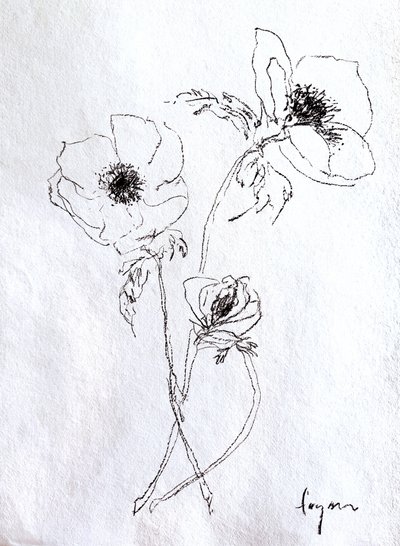 Skitse af en delikat blomst af Dorothy Fagan