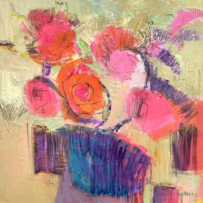 Livlige, abstrakte blomster af Dorothy Fagan