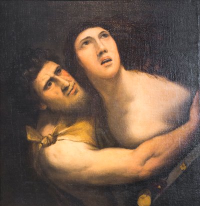 Satyr og nymfe (olie på lærred) af Dosso (after) Dossi