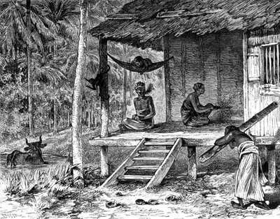Malaysisk hytte, 1800-tallet af Dosso